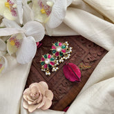 Vriksham Red Green & White Floral Maharashtrian Style Press Bugadi-J3097
